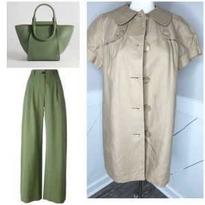 AXCESS LIZ CLAIBORNE TAN LINEN JACKET MEDIUM